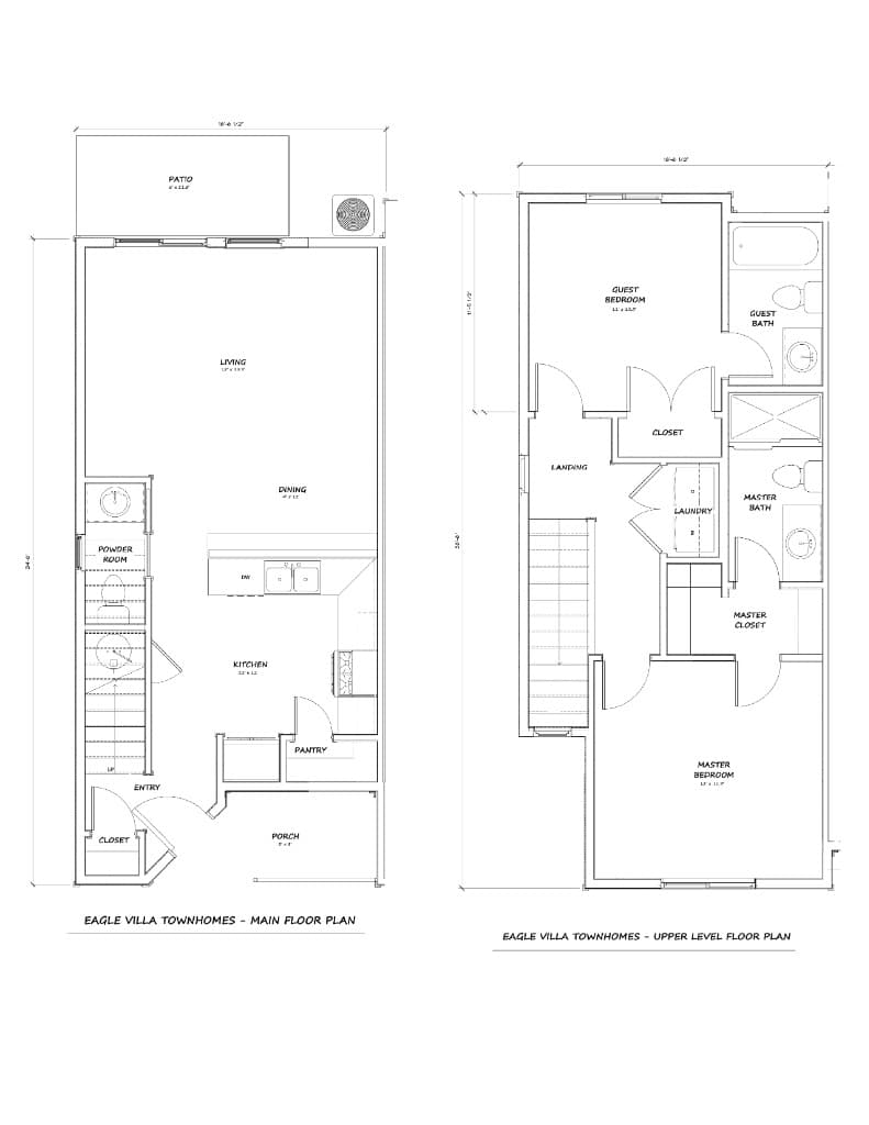 Eagle Villa Floor Plans - Main Floor and Upper Level